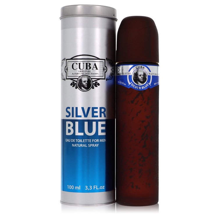 Cuba Silver Blue Eau de Toilette Spray 3.3 oz / 100 ml for Men