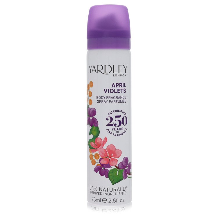 April Violets by Yardley London Body Spray for Women, 2.6 oz / 75 ml
