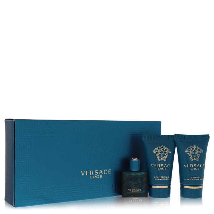 Versace Eros Gift Set for Men ‚Äö√Ñ√¨ 0.17 oz / 5 ml Mini EDT, 0.8 oz / 24 ml Shower Gel, 0.8 oz / 24 ml After Shave Balm