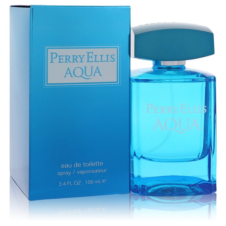 Perry Ellis Aqua Eau De Toilette Spray for Men, 3.4 oz / 100 ml