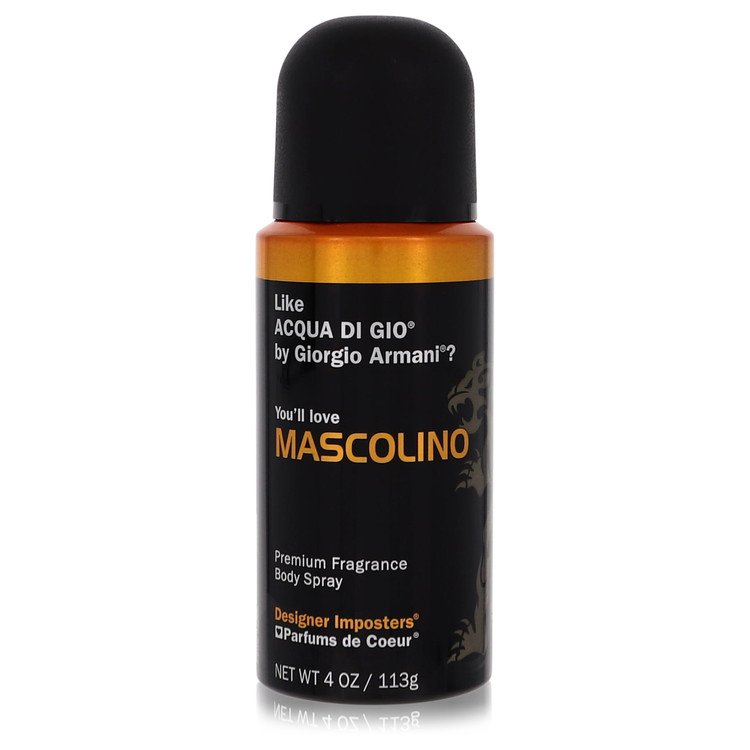 Designer Imposters Mascolino by Parfums De Coeur Men's Body Spray 4 oz / 118 ml