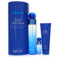 Perry Ellis 360 Very Blue Gift Set - 3.4 oz/100 ml EDT, 0.25 oz/7.5 ml Mini EDT, 3 oz/90 ml Shower Gel