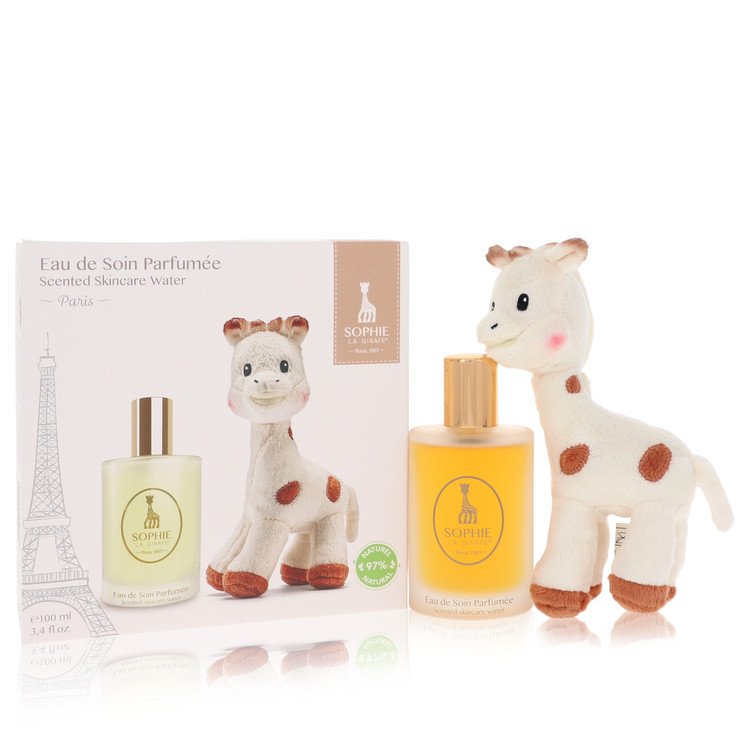 Sophie La Girafe Eau de Soin Parfum‚àö¬©e Gift Set ‚Äö√Ñ√¨ 3.4 oz (100 ml) Alcohol-Free Scented Skincare Water + Sophie La Girafe Plush Toy for Women