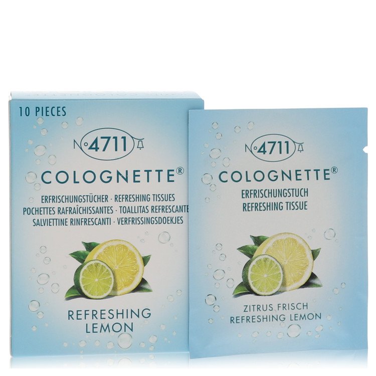 4711 Colognette Refreshing Lemon Scent by 4711 - Pack of 10 Refreshing Tissues for Men