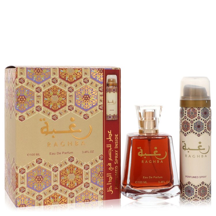 Lattafa Raghba Eau De Parfum Spray 1.7 oz (50 ml) with Deodorant Spray 3.4 oz (100 ml)