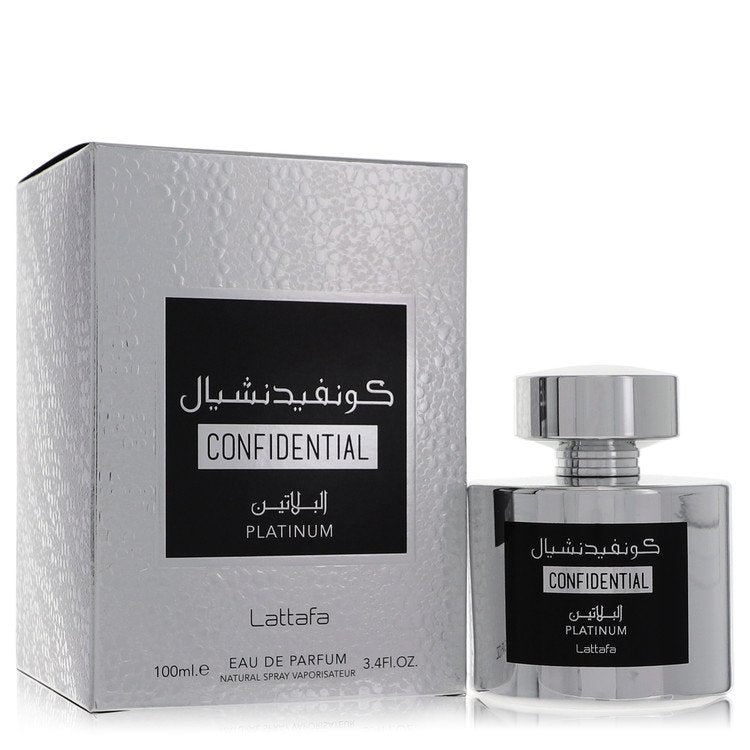 Lattafa Confidential Platinum Eau De Parfum Spray, 3.4 oz / 100 ml (Unisex)