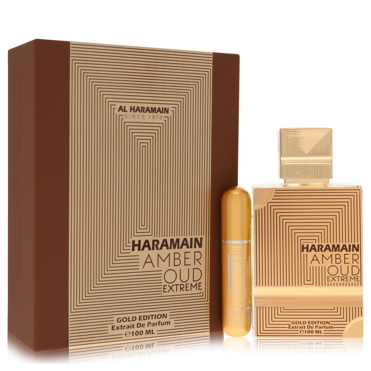 Al Haramain Amber Oud Gold Edition Extreme Gift Set for Women ‚Äö√Ñ√¨ 3.4 oz (100 ml) Pure Perfume Spray + 0.34 oz (10 ml) Refillable Spray
