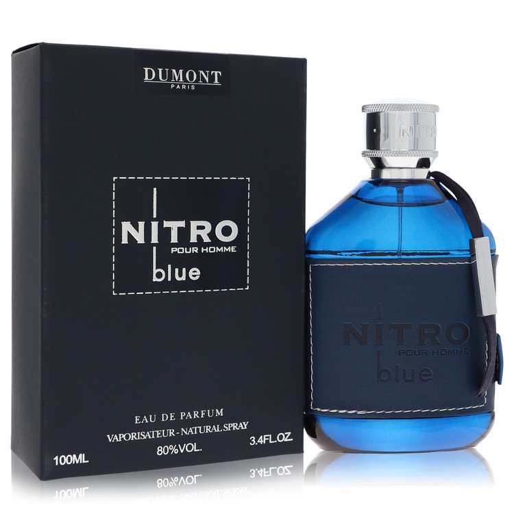 Dumont Nitro Blue Eau De Parfum Spray for Men, 3.4 oz / 100 ml