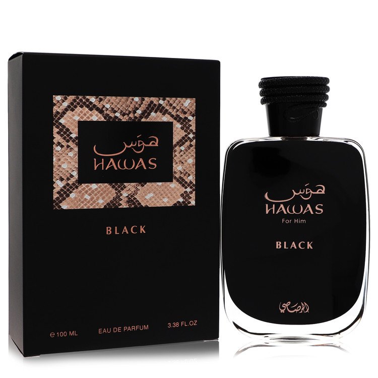 Rasasi Hawas Black Eau De Parfum Spray for Men 3.3 oz / 100 ml