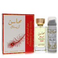 Lattafa Mahasin Crystal Eau De Parfum Spray 1.7 oz (50 ml) with Deodorant Spray 3.4 oz (100 ml)