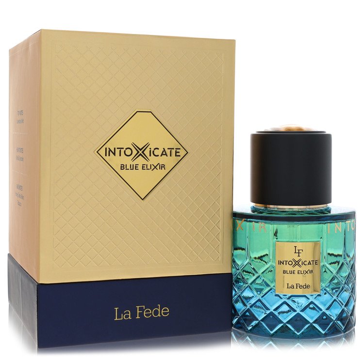 Khadlaj La Fede Intoxicate Blue Elixir Eau De Parfum Spray 3.4 oz / 100 ml for Men