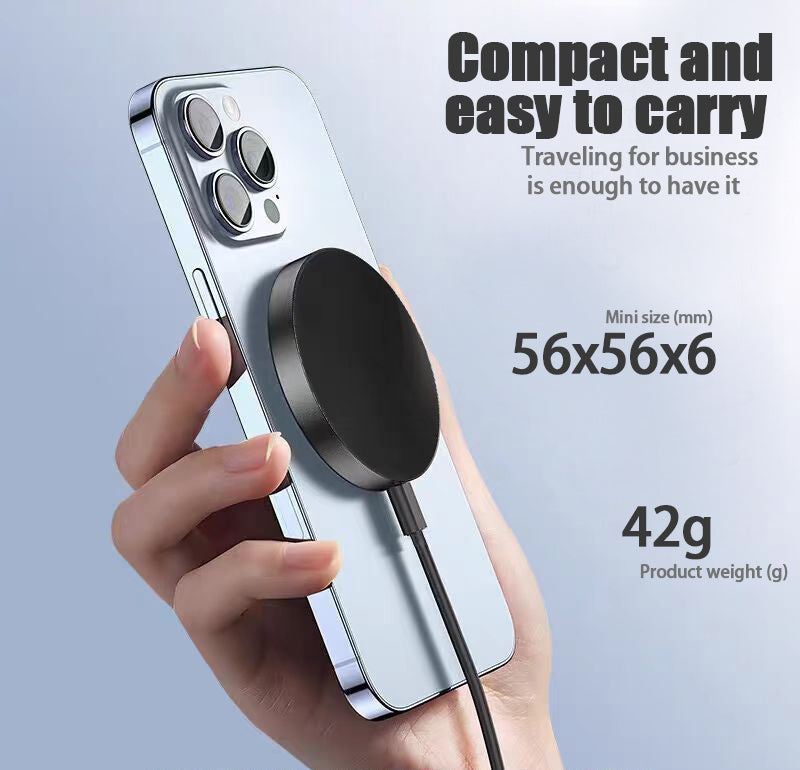 The Qi Wireless Charger 15w Magnetic Wireless Fast Charging Is Suitable For 12, 13, 14, 15 And 16 Mobile Phone Models