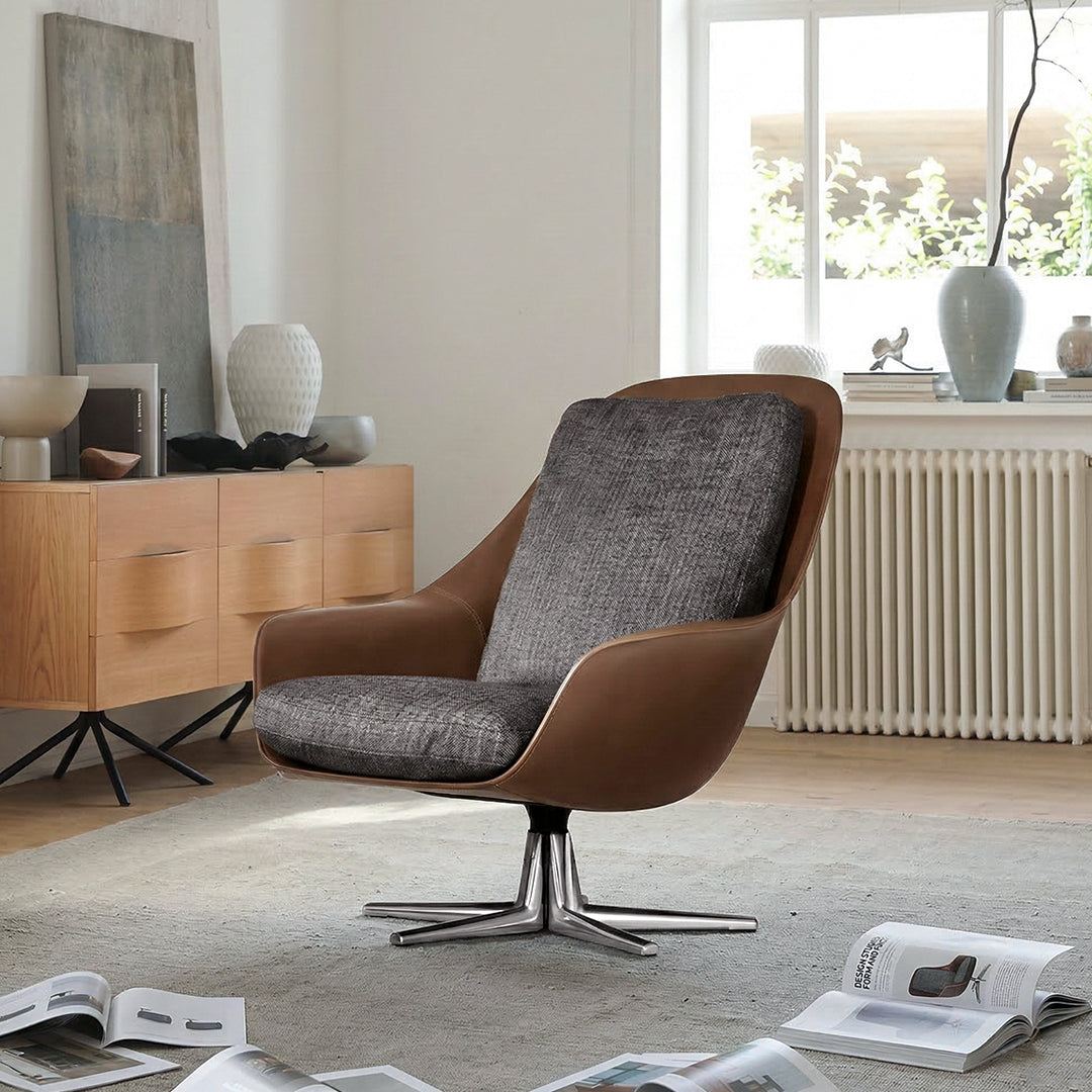Herton Lounge Chair And Ottoman, Swivel Armchair