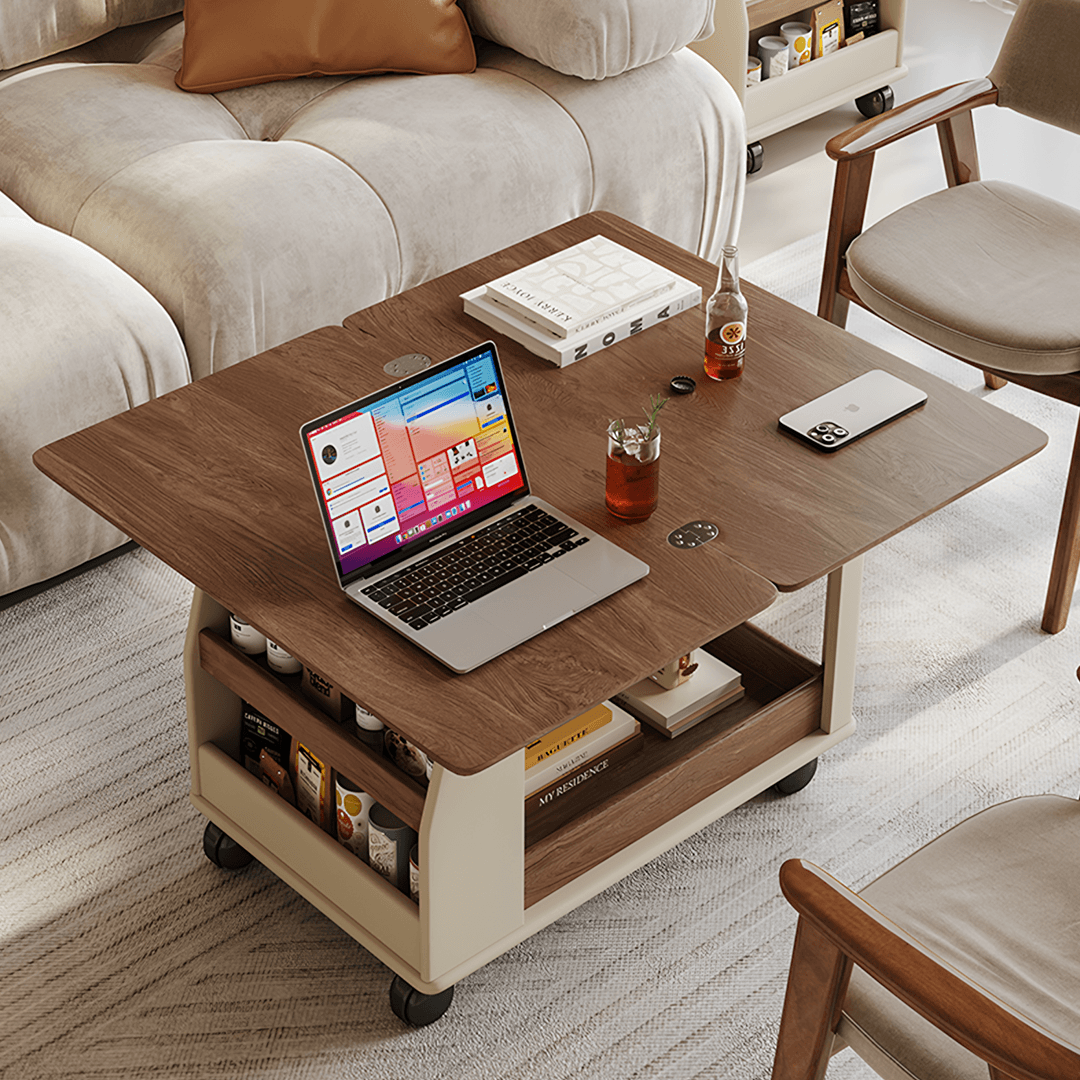 Ruiz Small Coffee table, Lift Up Coffee Table With Storage & Casters