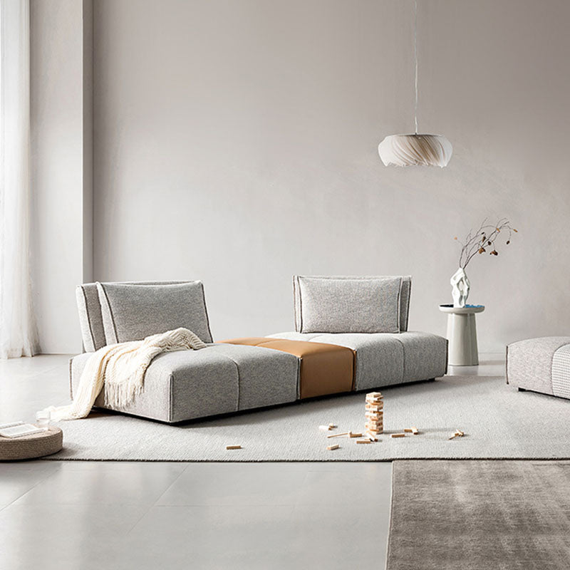 L-Shaped Sectional Two Seater/ Three Seater Sofa, Linen