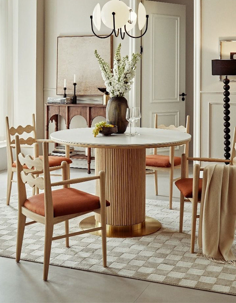 Bek Round Dining Table, White