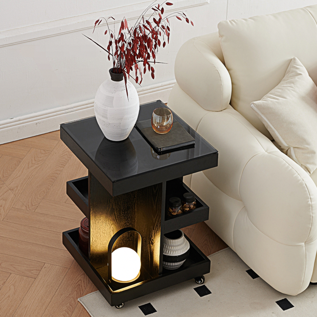 Cassandra Narrow Side Table, Black