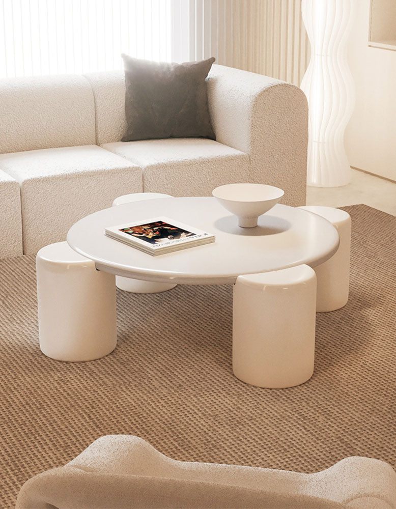 Nova Flower Nesting Coffee Table, White