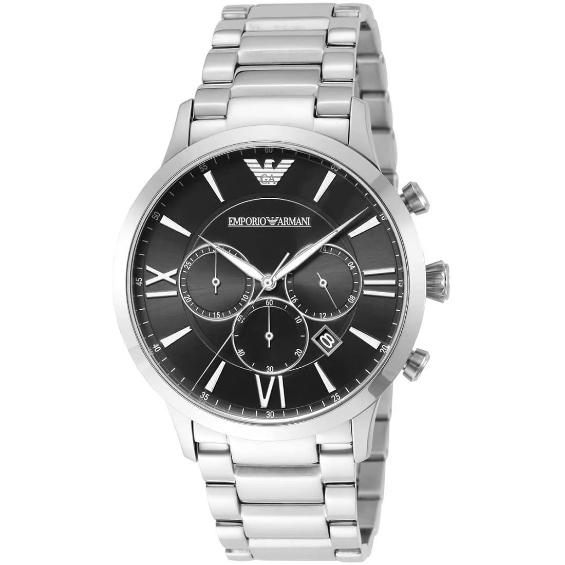 Emporio Armani AR11208 Giovanni Men's Silver & Black Watch