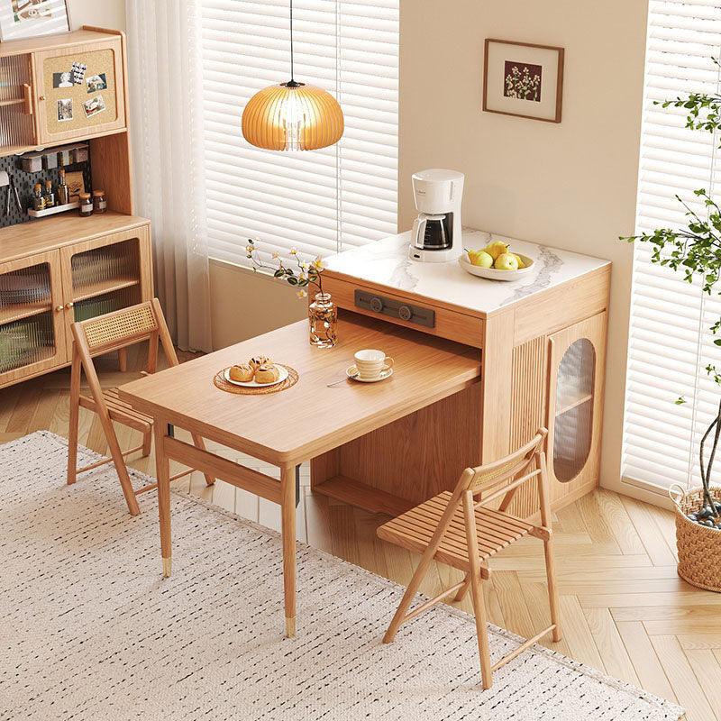 Kacey Extendable Dining Table Set, Storage, Solid Wood