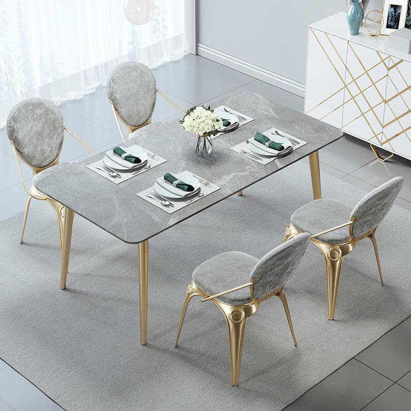 Attleboro Dining Table, Sintered Stone & Gold