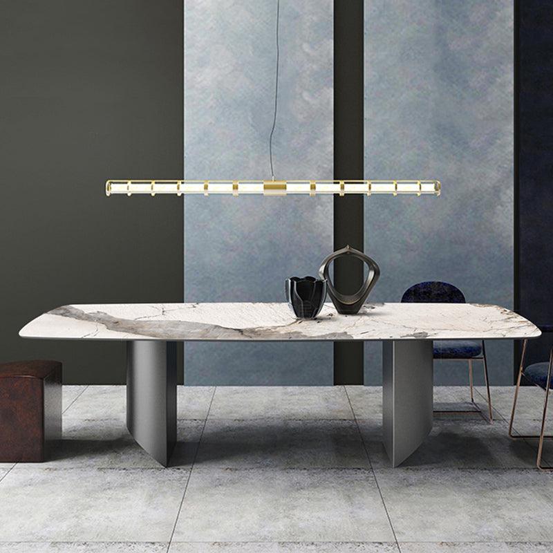 Nala Dining Table With Black Legs, Sintered Stone