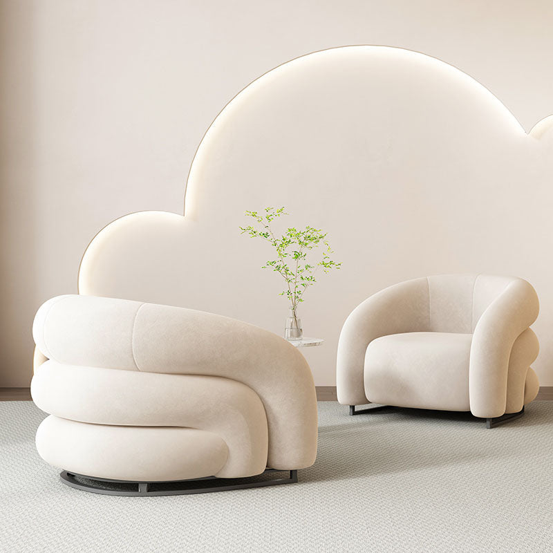 K93 Armchair, White Velvet