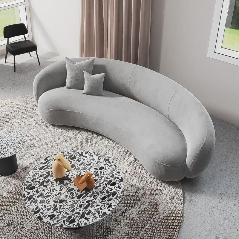 Romelia Three Seater Curved Sofa, Velvet