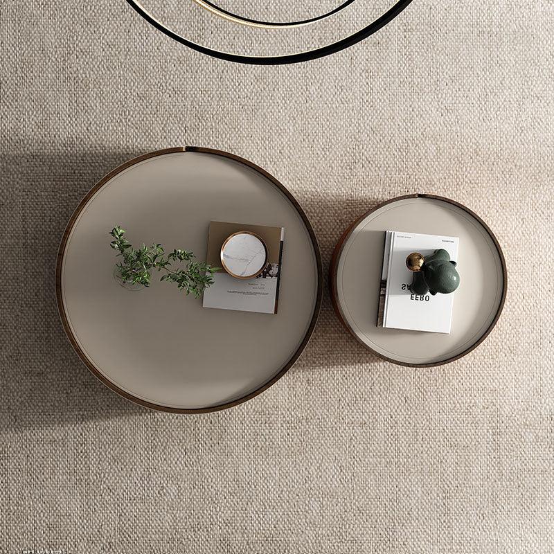 Rossi Nesting Coffee Table, Light Grey & Orange
