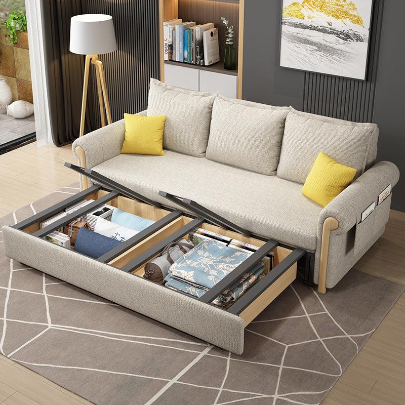 Braylene Two Seater Sofa Bed, Linen