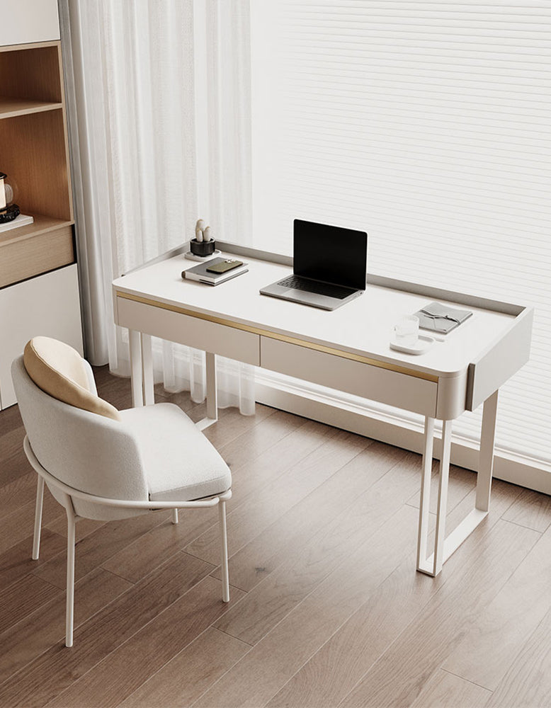 Otto Office Desk - White Sintered Stone