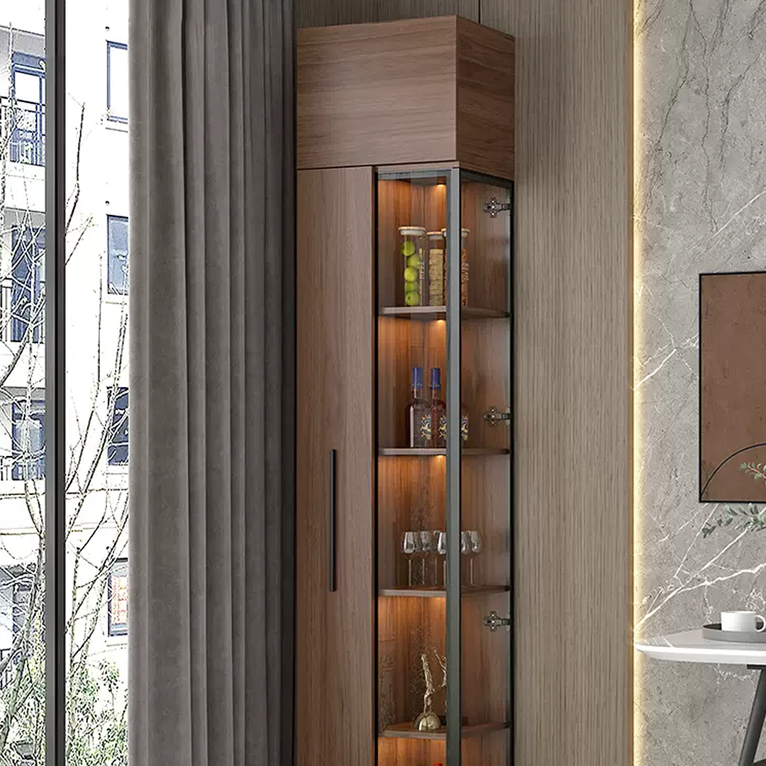 Wavecrest Cocktail Cabinet, Bar With Doors, Wood