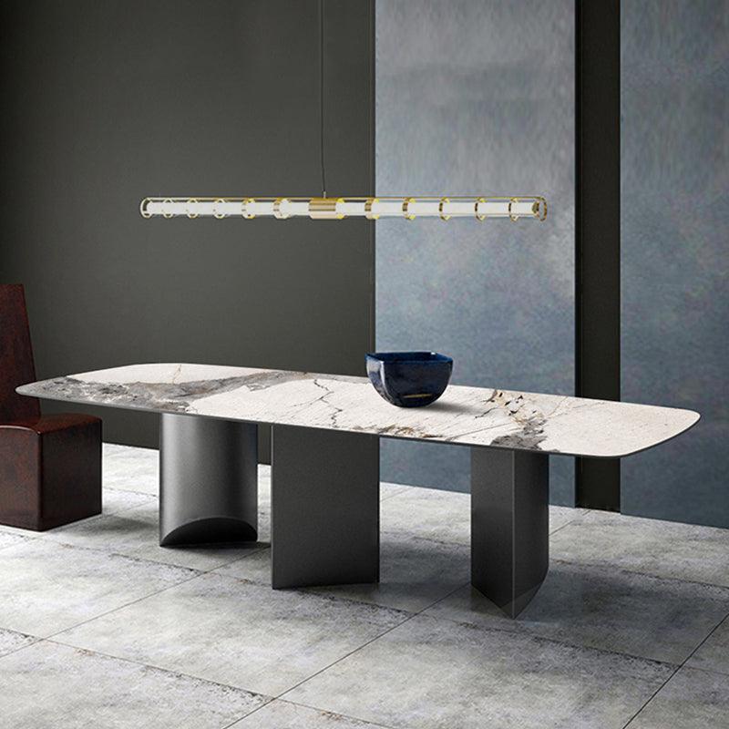 Nala Dining Table With Black Legs, Sintered Stone