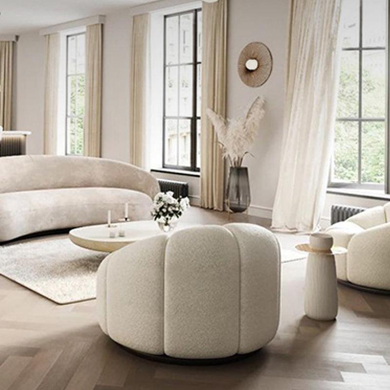 Arsav Pumpkin Armchair, White Boucle