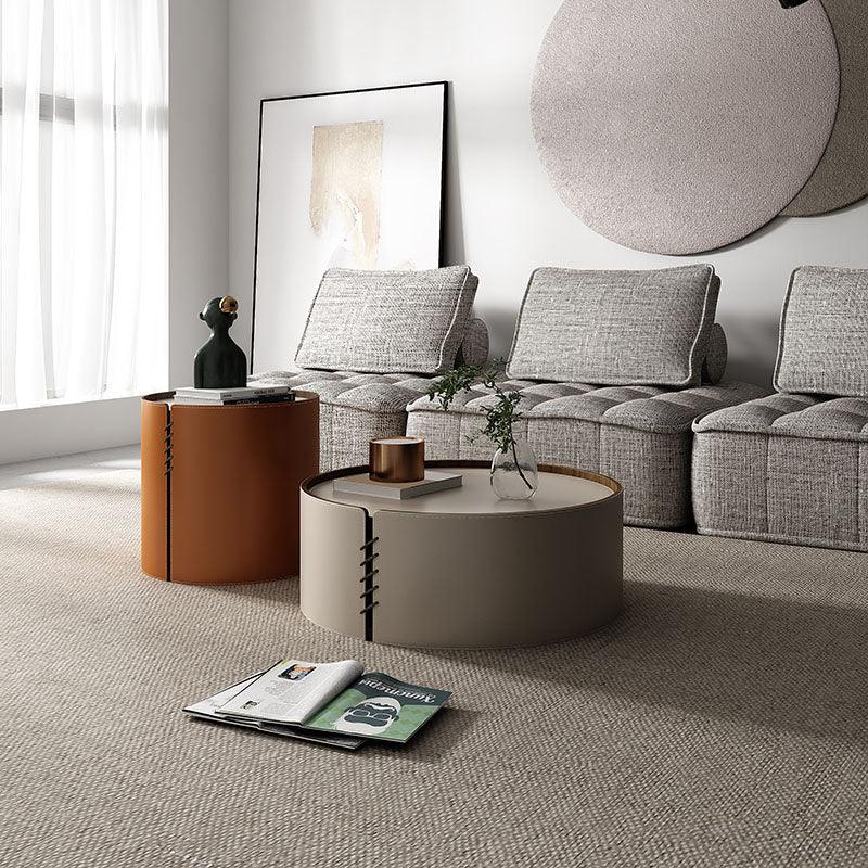 Rossi Nesting Coffee Table, Light Grey & Orange