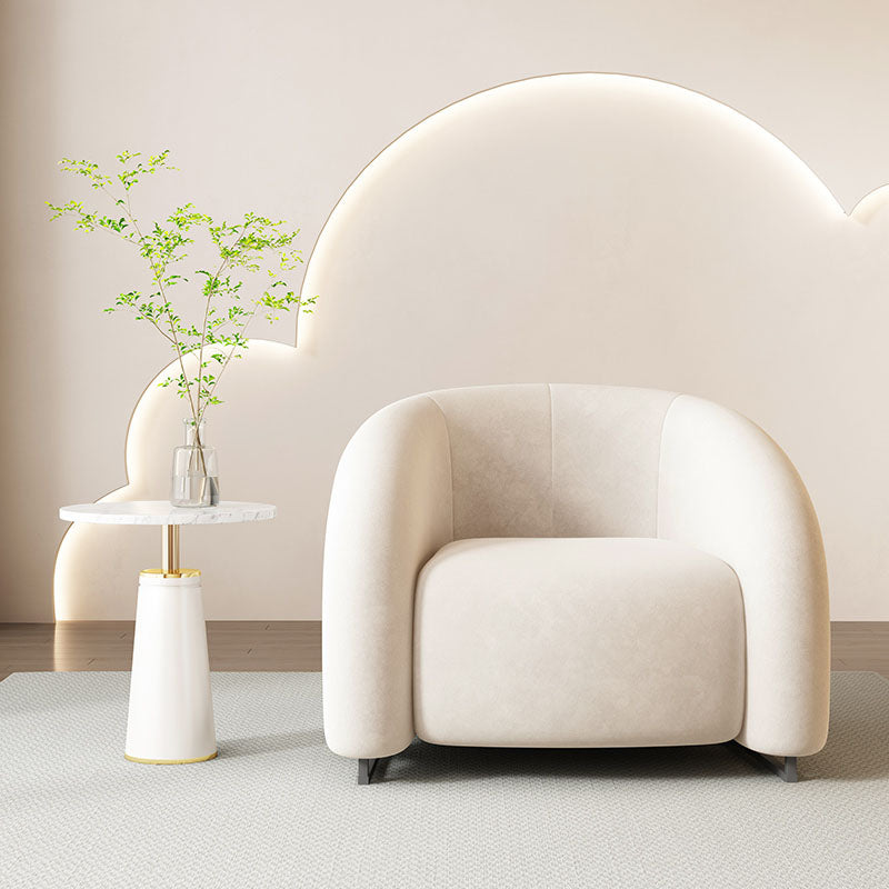 K93 Armchair, White Velvet