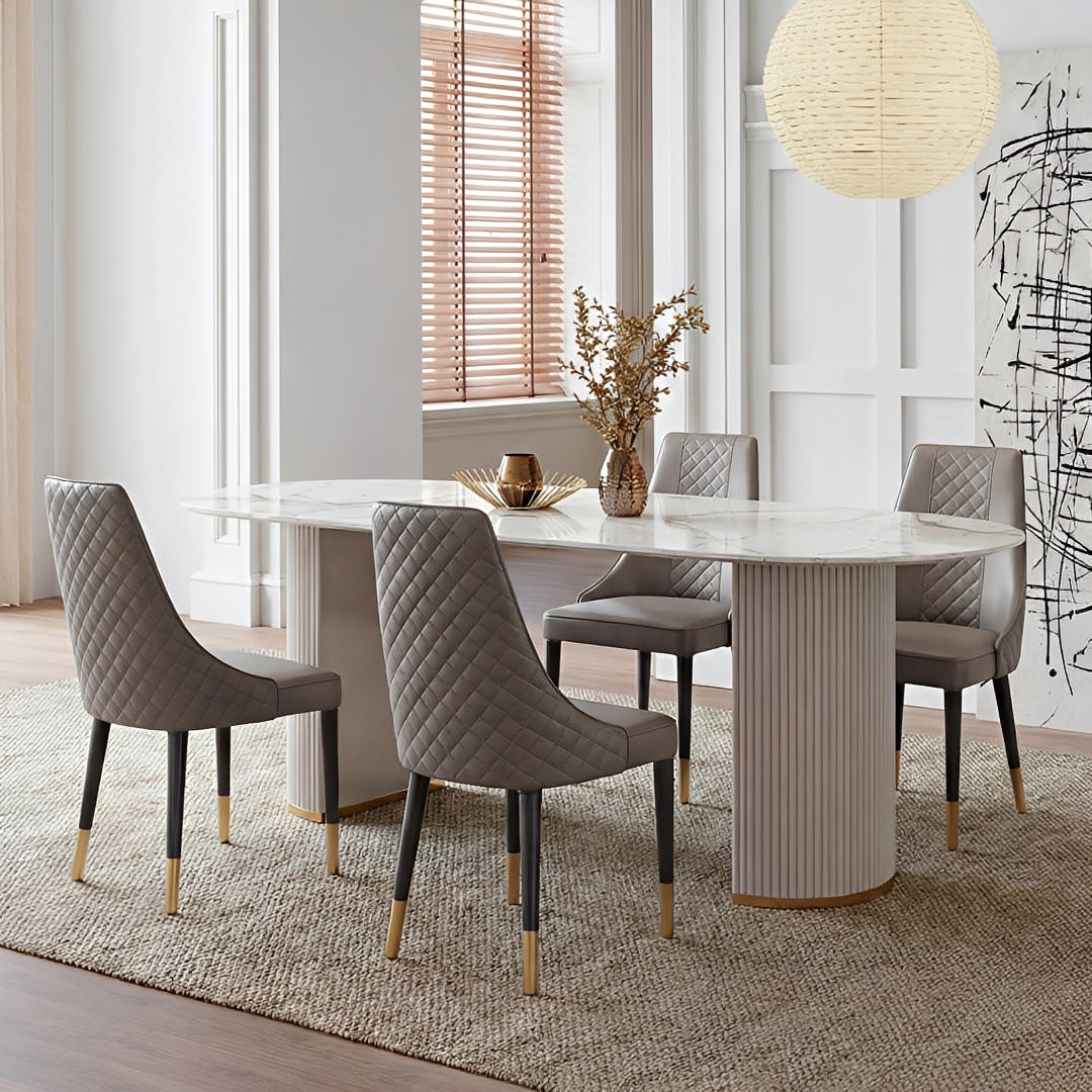 Costanza Dining Table, Sintered Stone, White
