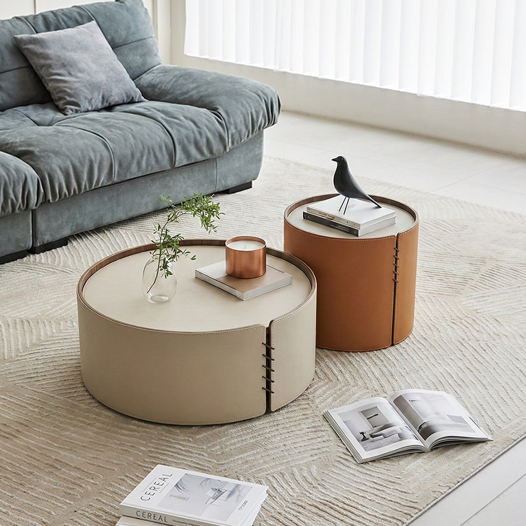 Rossi Nesting Coffee Table, Light Grey & Orange
