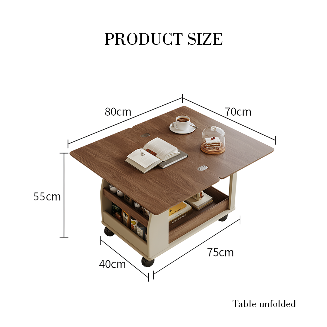 Ruiz Small Coffee table, Lift Up Coffee Table With Storage & Casters