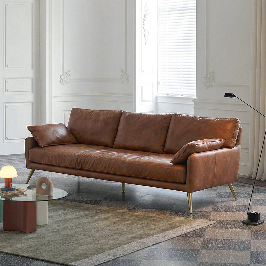 Luna Three Seaters Sofa, Three Seater Corner Sofa, Real Leather
