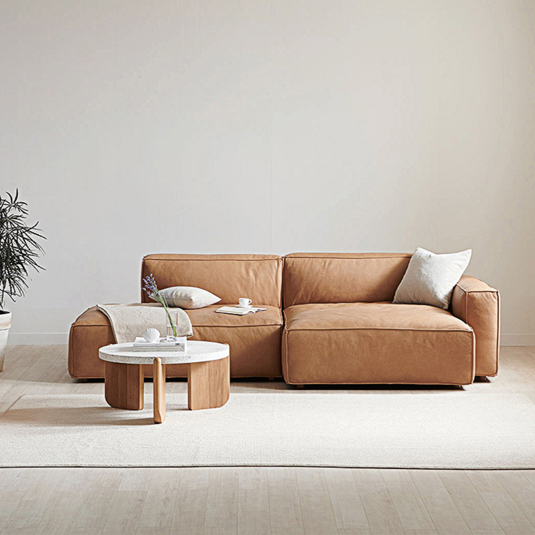 Lucian Four Seater Coner Sofa, Modular Sofa, Real Leather