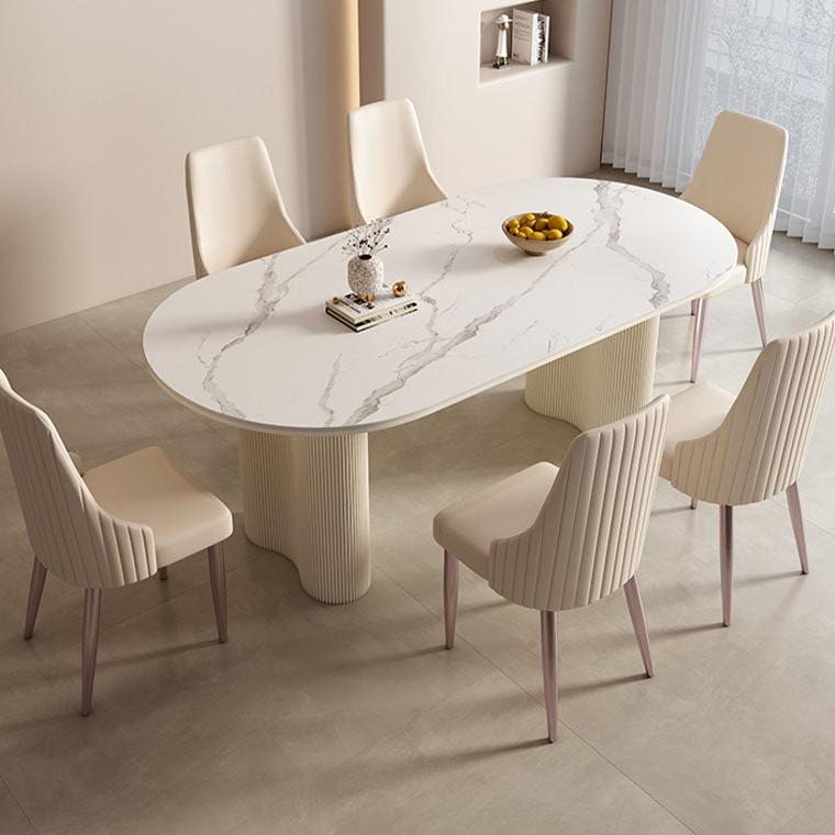 Peru Oval Dining Table, White