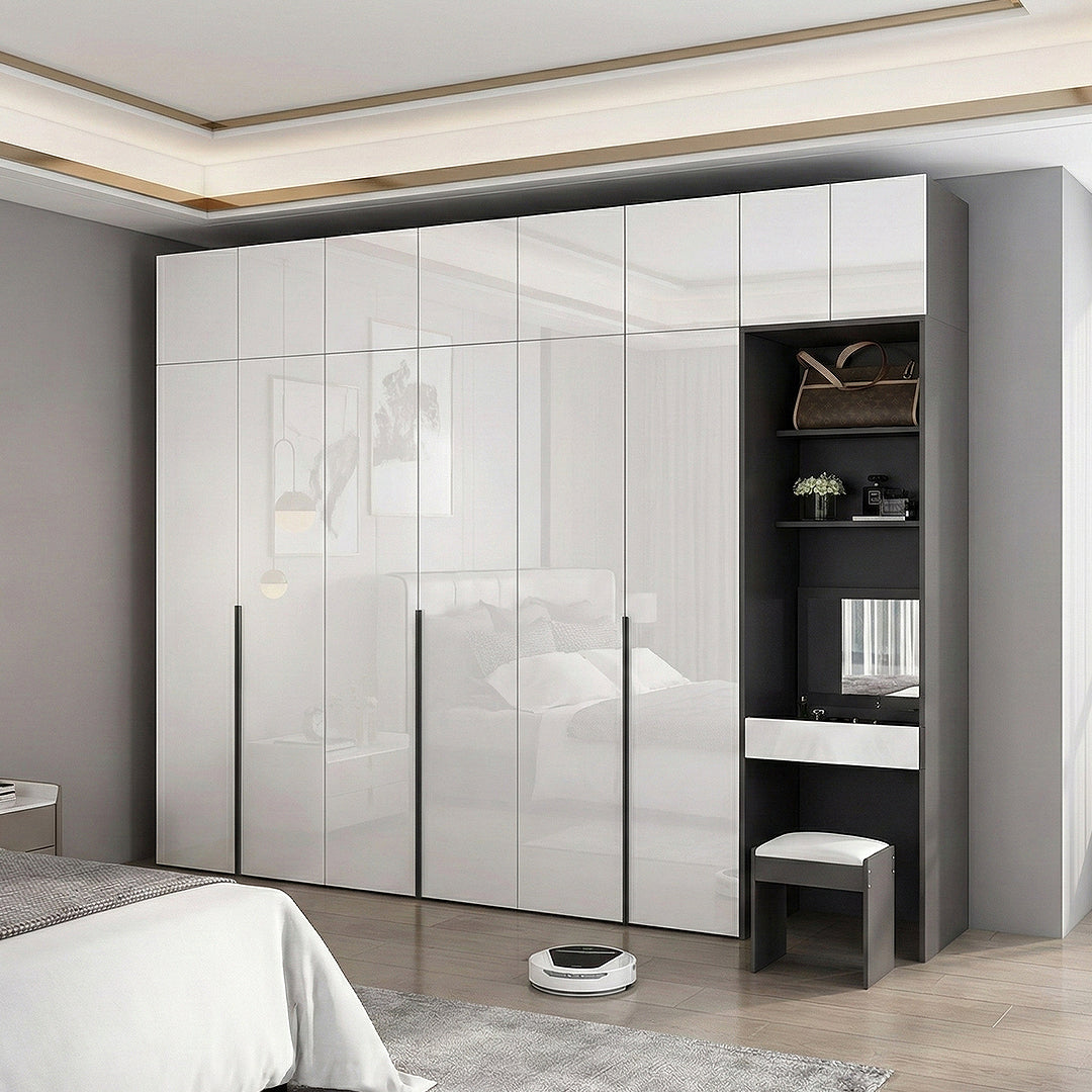 Nascimento Corner Wardrobe, Tall Wardrobe, L Shape Wardrobe With Dressing Table