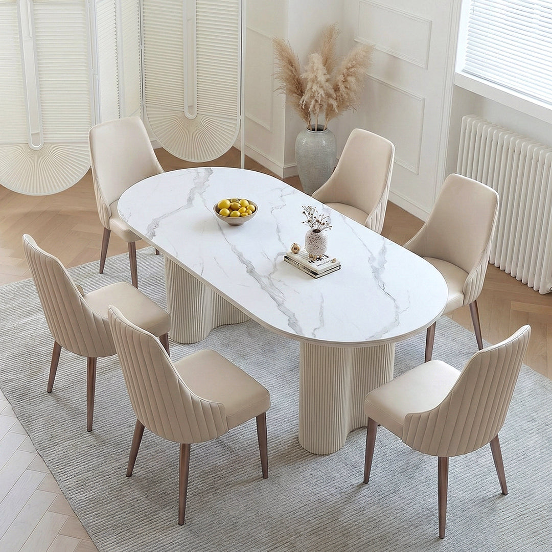 Peru Oval Dining Table, White