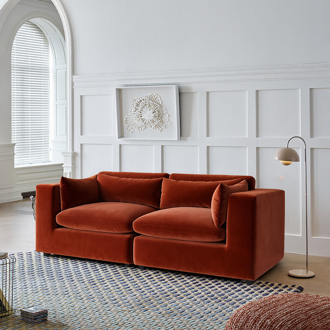 Makhmudov Loveseat Sofa, Two Seater Sofa, Velvet