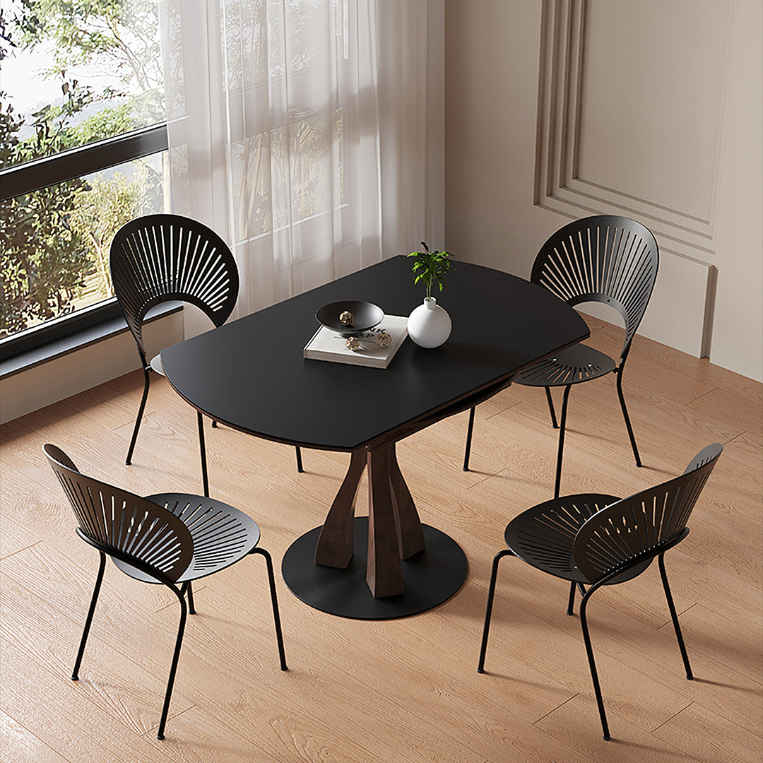 Caruso Round Extending Dining Table, Sintered Stone, White