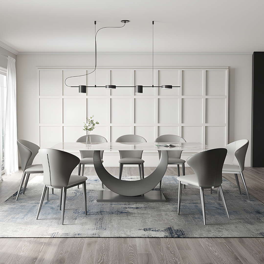Vera Dining Table & Chairs, Sintered Stone, White