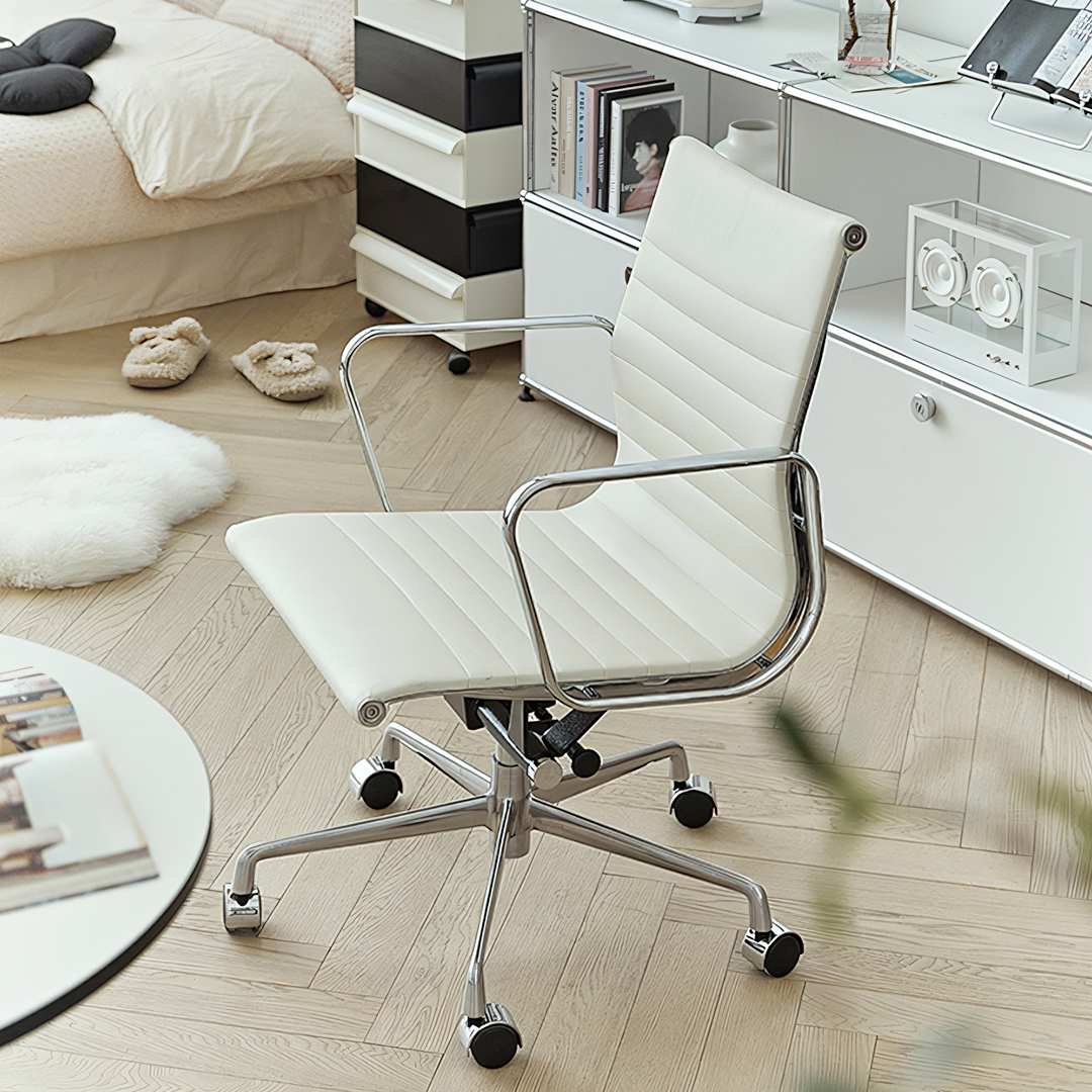 Rangi Leather Office Chair, Hight Back, Black