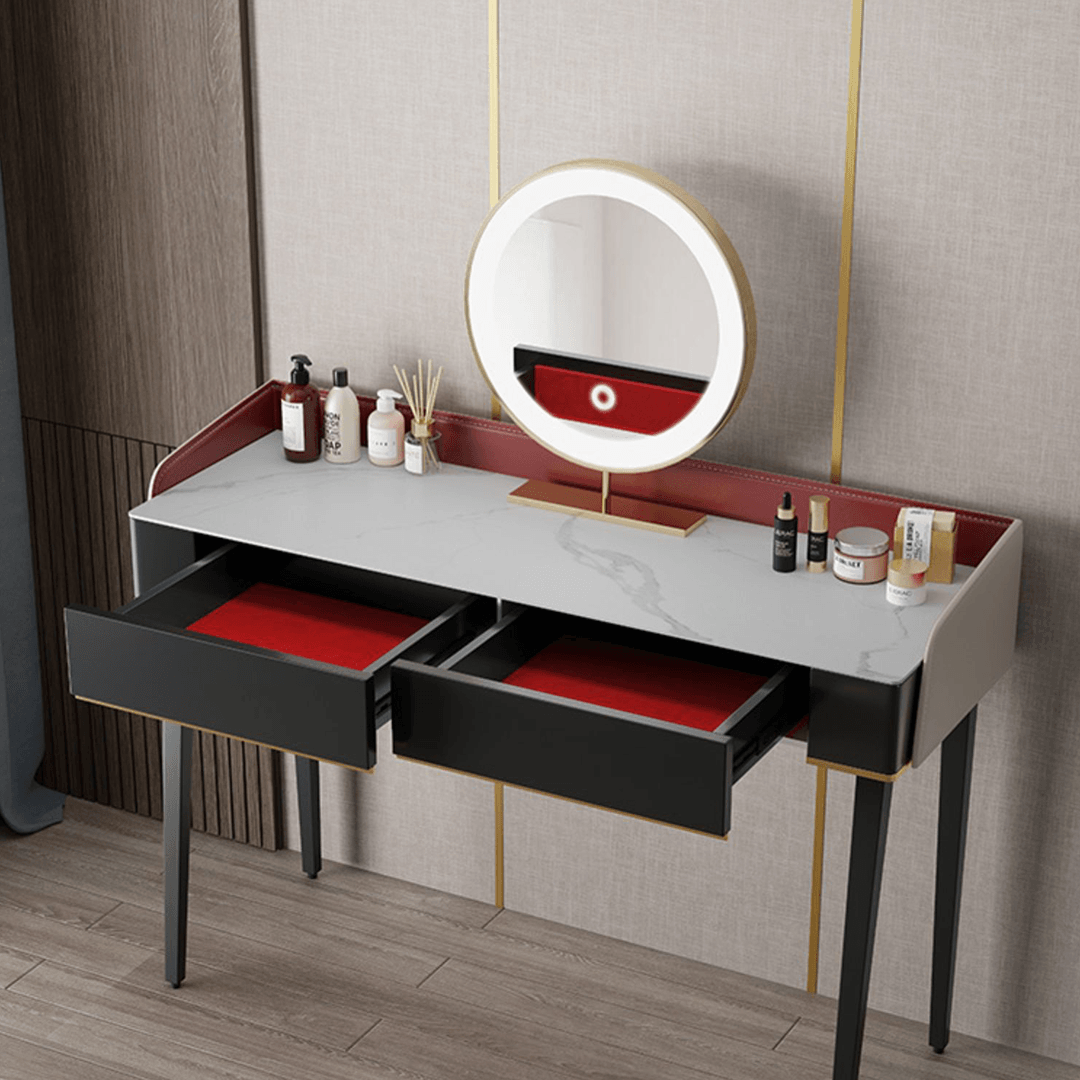 Ivoree Dressing Table With Drawers, Wood
