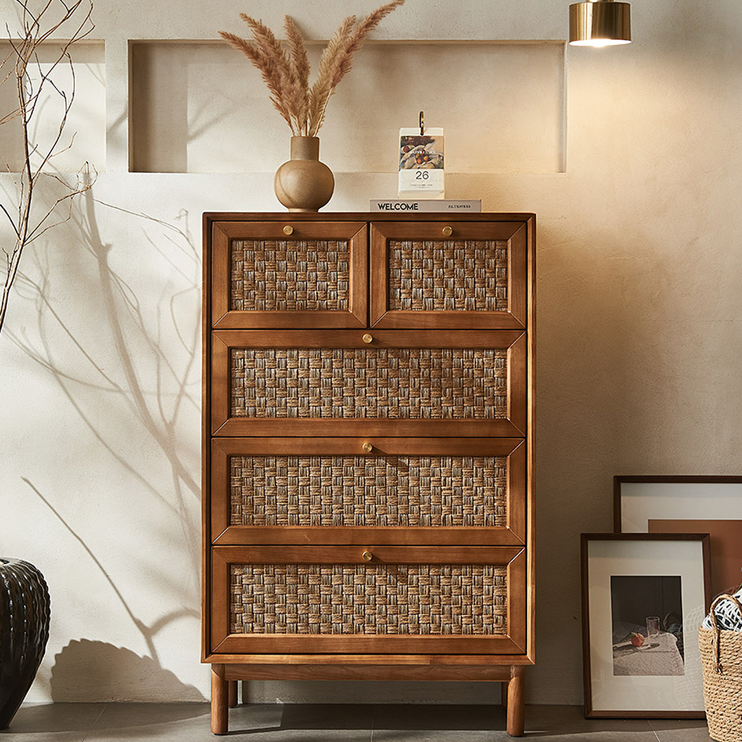 Zulu Art Deco Sideboard, Solid Wood, Walnut